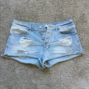 Forever 21 Distressed Jean Shorts